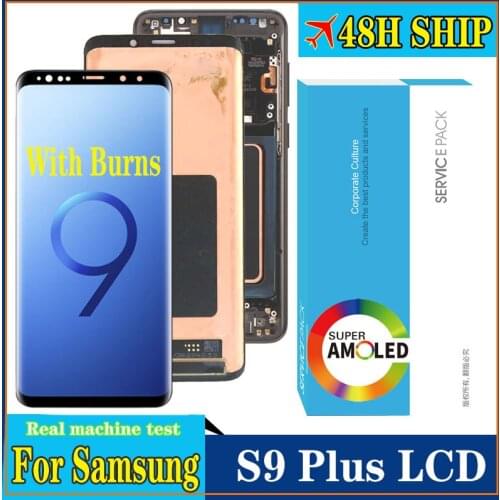 With Burn Shado 6.2” Display for SAMSUNG Galaxy S9 Plus G965 G965F LCD Display Touch Screen Digitizer Repair LCD