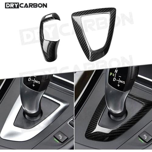 For 1 2 3 4 Series Carbon Fiber Gear Shift Handle Sleeve Cover Trim for BMW F20 F30 F32 F33 F36 X3 X5 12-18 Car Accessaries RHD
