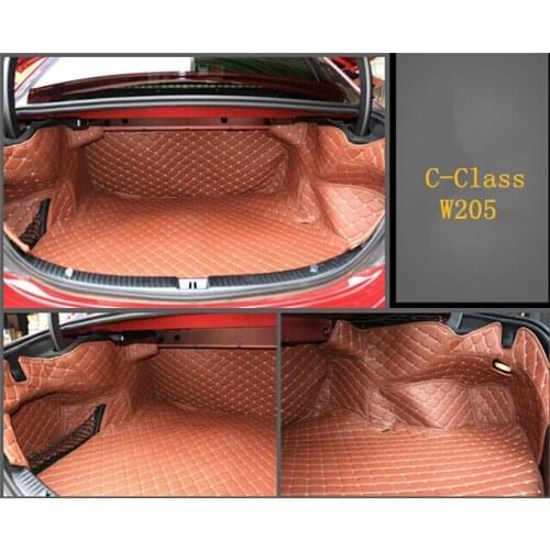 Good quality! Special trunk mats for Mercedes Benz C Class W205 2016-2014 durable waterproof boot carpets liner,Free shipping