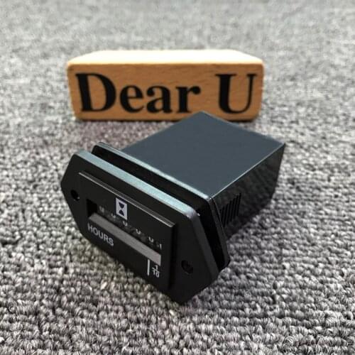 JEAZEA DC 10V-80V Generator Sealed Hour Meter Counter Timer Tractor Truck Hourmeter Rectangle for Boats Tractors Cars Engine