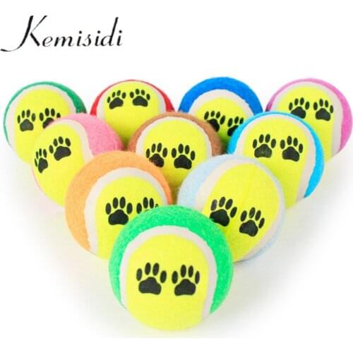 KEMISIDI Tennis Training Pets Rope Bite Ball Toys Dog Chewing Balls Dog Cat Toy Squeak Linen Round Ball Cat Toy