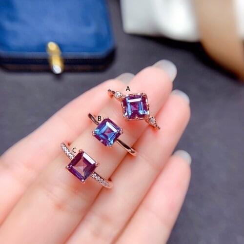 Natural Alexandrian Stone Ring Luxury Fashion Womens Jewelry Classic Fashion Fall New S925 Sterling Silver