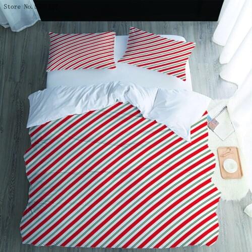 2/3 Pieces Stripe Bedding Set 3D Print Red Green Background Duvet Cover Home Textile Bed Cover Set Twin Queen Bed Quilt Cover
