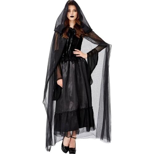 Halloween Costumes Adult Carnival Party Costume Mysterious Witch Cloak Vampire Dark Witch Ghost Bride Costume