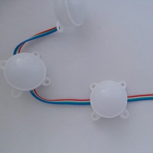 Dia-45mm addressable 12V WS2811 6LEDs pixel module;IP68;1.44W each pixel;20pcs a string;RGB full color;milky cover