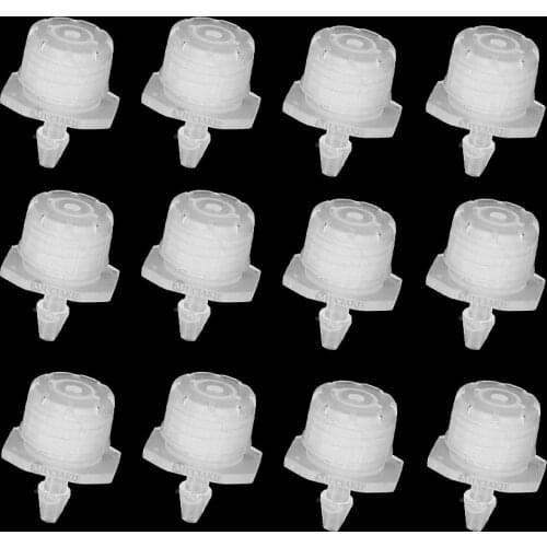 MUCIAKIE 20PCS White Transparant Misting Micro Flow Dripper 8 Holes Drip Head for 4/7mm Watering Hose Drip Garden Irrigation