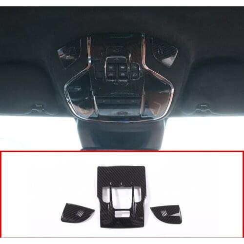Carbon Fiber ABS Plastic Front Reading Light Lamp Cover Trim Stickers Accessory For Maserati Levante Quattroporte 2017