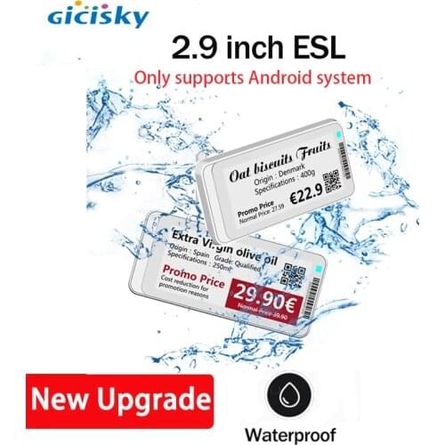 New Upgrade Waterproof 2.9 Inch Eink Display Screen Price Tag Electronic Shelf Labels Ble Control Unified Product Information