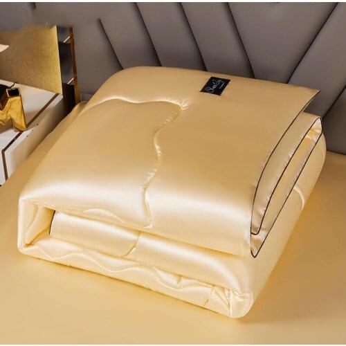 New Summer Washable Ice Silk Air Conditioning Thin Quilt Adult Children Home Textiles High Density Luxury Bedding Extra Large