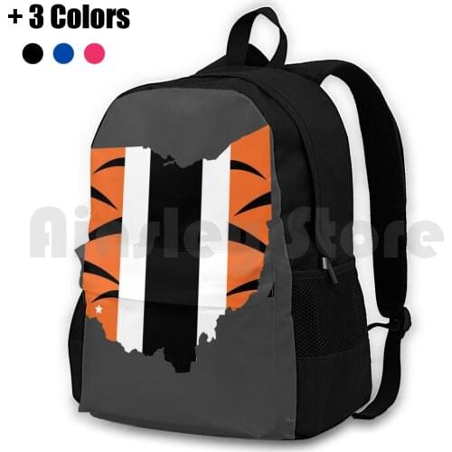 #Whodey Outdoor Hiking Backpack Waterproof Camping Travel Football Ohio Sports Touchdown Who Dey Whodey Aj Hawk Orange Black