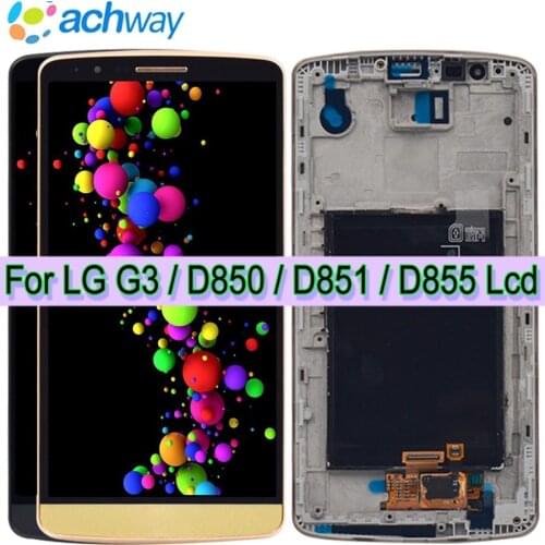 ORIGINAL 5.5"for LG G3 LCD Display Touch Screen Digitizer Assembly with Frame for LG G3 Display D850 D851 D855 Screen Replace