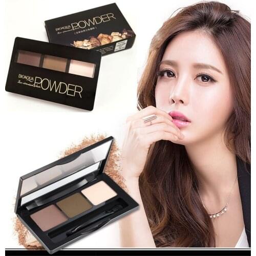 Professional Eye Shadow Eye Brow Makeup 2 Color Eyebrow Powder + Eyebrow Wax Palette + Brush + English Instruction Face Care