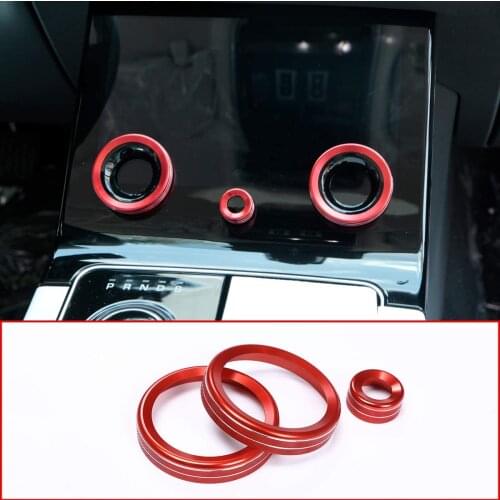For Range Rover VELAR 2017-2021 Aluminum Alloy Car Central Air Conditioning Volume knobs Ring Cover Trim for Range Rover Evoque