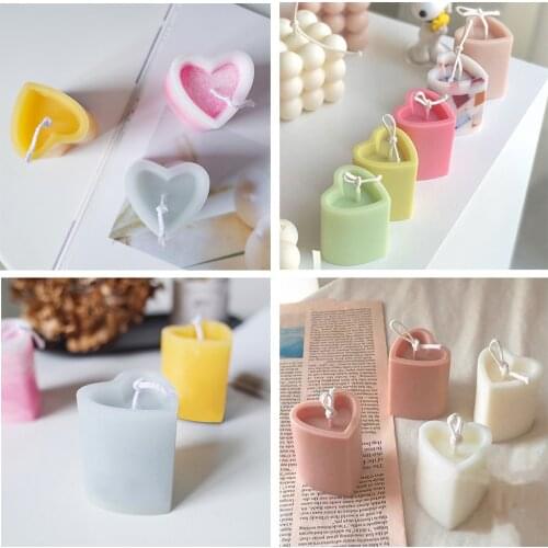 DIY Candle Mold Love Shape Acrylic Candle Mold Candle Making Mould Three-dimensional Heart Pattern Handcraft Cake Making Tools