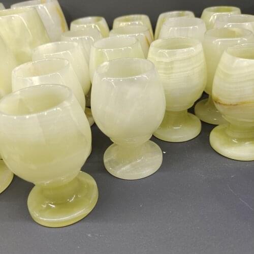 1pcs Natural Stones Cup Wine Glass Afghanistan Jade Stones Agate Wedding Toasting Glasses Drink Cup Party Marriage Wine Cups