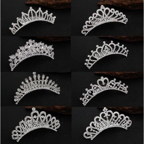 Wedding Hair Jewellery Bridal Comb Tiaras for Girls Rhinestone Hair Accessories Offer Woman Mermaid Queen Crown Metal Headband
