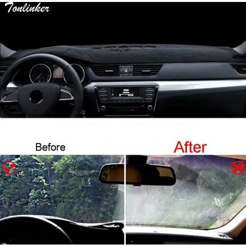 Tonlinker 1 pcs DIY polyester/ silicone car styling dashboard protection pad sticker Cover Case sticker For SKODA Superb 2016