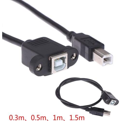 USB 2.0 Type B Male To Type B Female Printer Extension Cable With Panel Mount