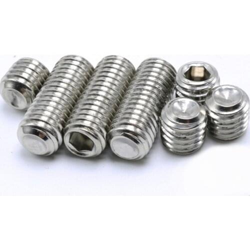 50PCS M3 M4 M5 M6 304 Stainless Steel Metric Thread Grub Screws