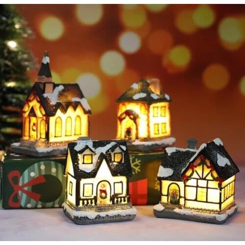 High-quality PVC Material Christmas LED Light House Christmas Decorations for Home Xmas Gifts Cristmas Ornaments New Year Gifts