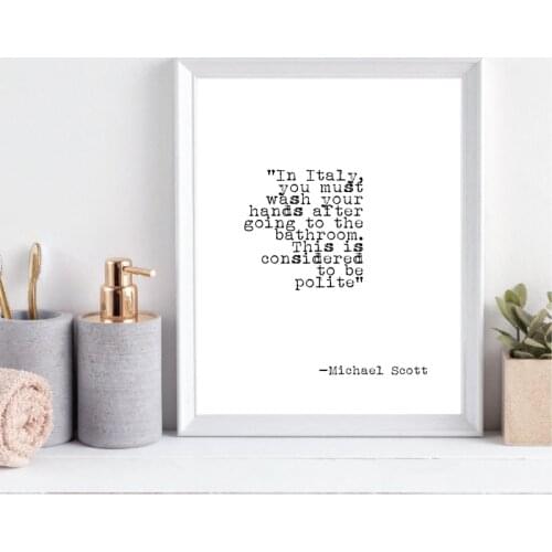 Funny Bathroom Sign Wall Art Prints Michael Scott Office Tv Show Gifts Minimalist Poster Nordic Canvas Painting Bathroom Decor