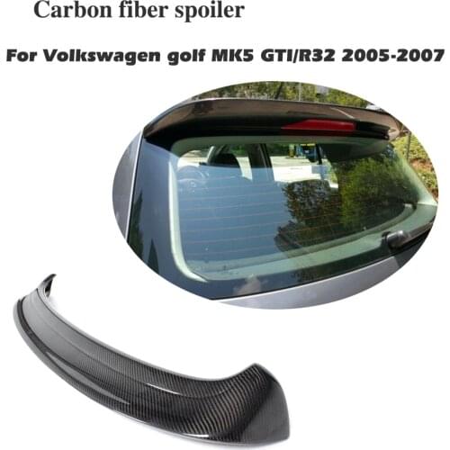 Real Carbon Fiber Rear Roof Back Window Spoiler For Volkswagen VW Golf 5 V MK5 GTI R32 2005-2007 Trunk Boot Wing Lip