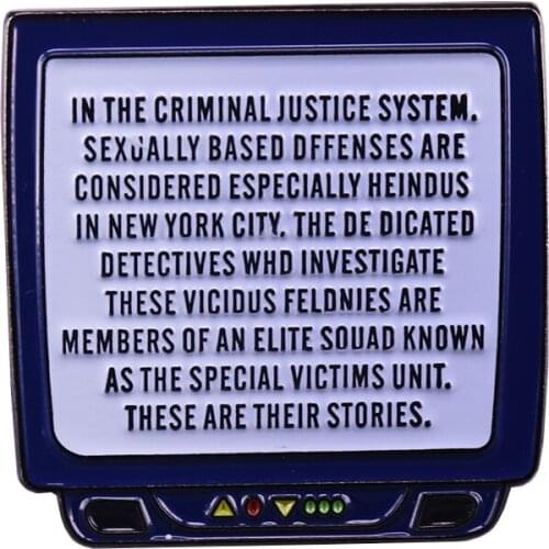 Law and Order lapel pin detectives Logan and Briscoe gift retro tv badge special victims stories jewelry