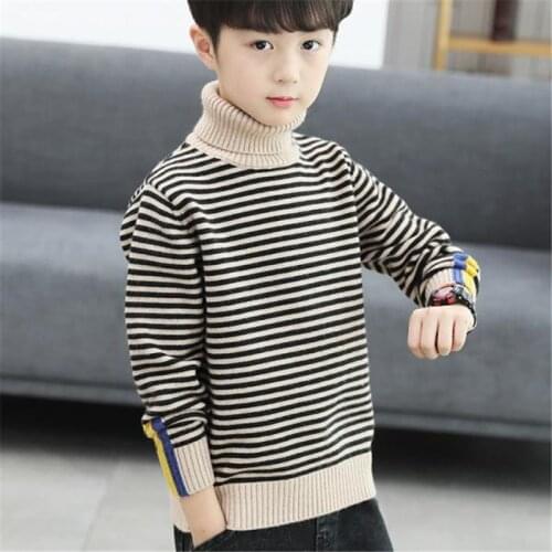 Boys Sweater Kids Outwear Tops Jackets 2021 Stripe Fleece Thicken Warm Winter Autumn Costume Teenage Children Clothing