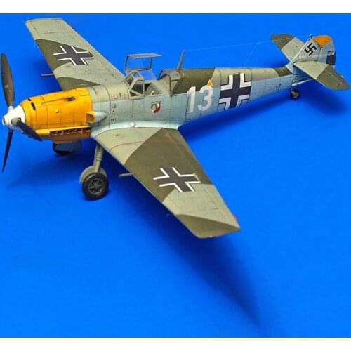 1:33 German BF-109 E-4 Fighter DIY 3D Paper Card Model Building Sets Construction Toys Educational Toys Military Model