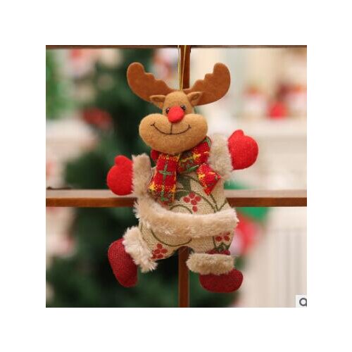 1PC Christmas Party Hanging Decor Snowman Santa Claus Elk Xmas Supply Decoration Dancing Cloth Art Puppet Small Hanging Pendant