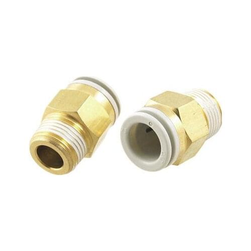 10 Pcs Push in to Connect Pneumatic Straight Fitting 3/8" PT x 15/32"
