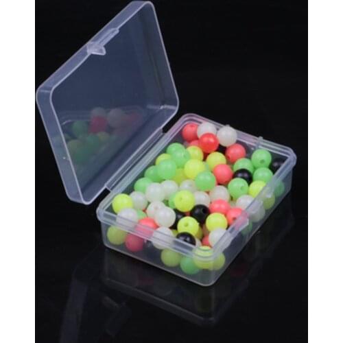 100Pcs/box 6mm 8mm luminous Plastic Fishing Beads Bass Fishing Tackle