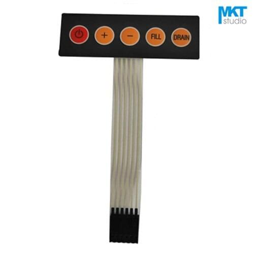 100Pcs Squared 74.5mmx24.5mm 1*5 Menu Membrane PVC Matrix Keypad Panel Switch For MCU Interface