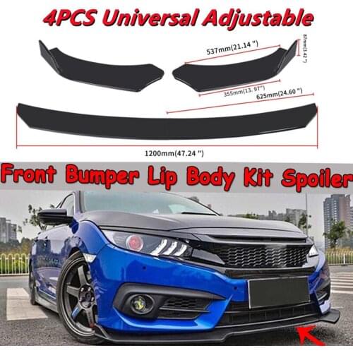4Pcs Car Front Bumper Lip Car Styling Spoiler Protector Diffuser Splitter For BMW Benz Universal Accessories For Civic Shovel