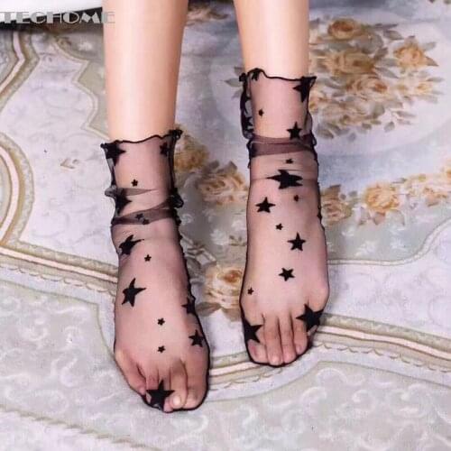 5Pairs/Set Summer Women Mesh Socks Short Tube Fishnet Socks Net Yarn Socks Sexy Fashion Pile Socks Silk Spring Socks