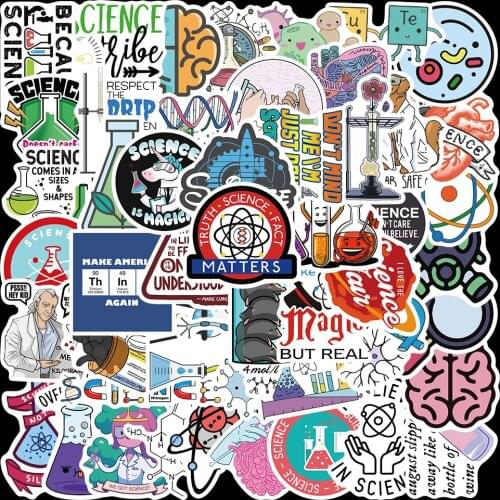50pcs Cartoon Laboratory Graffiti Stickers For Suitcase Snowboard Trunk Skateboard Laptop Childrens Toys Decals Stickers