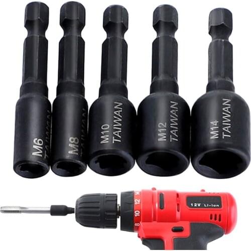 1pcs/set Screw Tap Socket Adapter 1/4" Hex Shank Square Driver Thread Tap Adapter For M4 M5 M6 M8 M10 M12 M14 Machine Tap