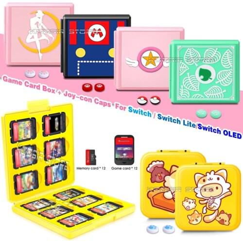 Nintend Switch Accessories Cute Game Card Case Nintendoswitch SD Cards Pink Shell Swtch Storage Box for Nintendo Switch/Lite
