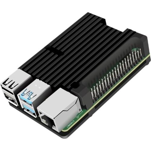 For Raspberry Pi 4 Model B Aluminum Case, Passive Cooling Aluminum Alloy Protective Shell Metal Enclosure for Raspberry Pi 4 Mod