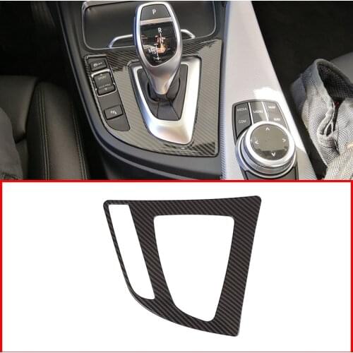 Carbon Fiber Car Center Control Gear Shift Panel Decorative Cover Trim For BMW 3 series GT F30 F34 2013-2018 Accessories