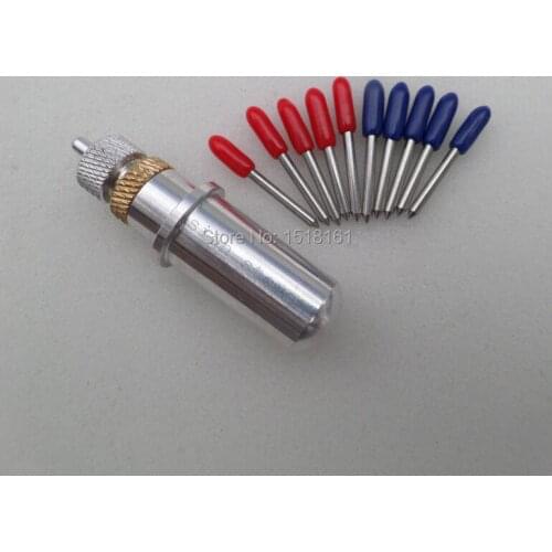Free Shipping 1 Roland Silver Blade Holder +10 pcs45 60 Roland Blades GCC Rabbit Vinyl Cutter Plotter Cutting Blades