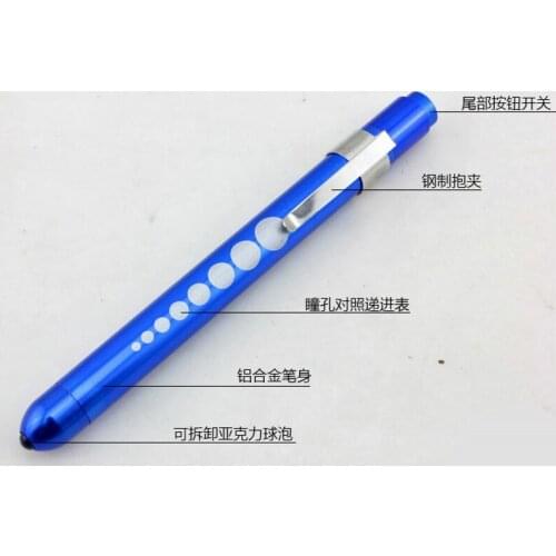Doctor Nurse Medical Flashlight Pupil Pen Portable Light Oral Ear Nose And Throat Led Check Commonly Used White Yellow Double