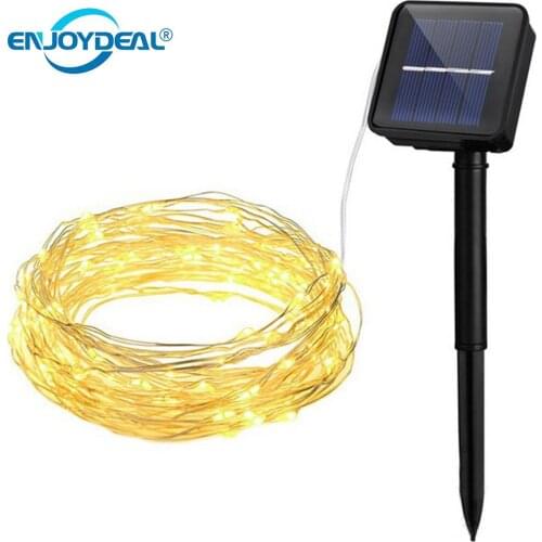 Solar Power 100LED 200LED Copper Wire String Light Garden Christmas Holiday Starry Fairy String Decor Waterproof