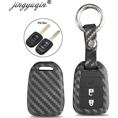Jingyuqin 10pcs 2/3 Buttons Silicone Remote Key Cover For Honda FIT XRV VEZEL CITY JAZZ CIVIC HRV Fob Carbon Case Car Styling