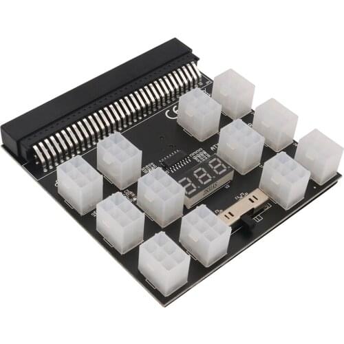 Breakout Board Adapter for Server Power Supply for 1200W PSU GPU Mining 12 Port 6Pin Connector PCI-E Output Module