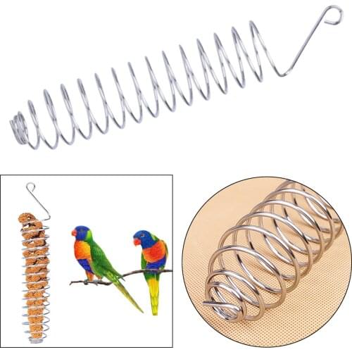 Stainless Steel Bird Parrot Feeder Food Fruits Basket Holder Foraging Equipment Bird Cage Feeding Device Birds Training Toy