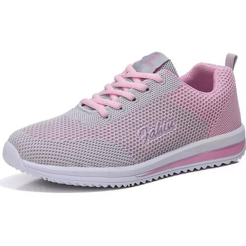 Running Shoes 2021 New Lightweight Ladies Mesh Shoes Breathable Lace-up Sneakers Brand Outdoor Fitness Shoes Fashion Sport Shoes