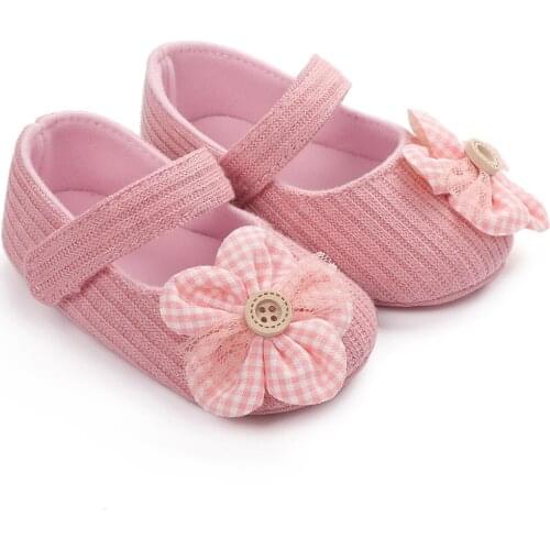 Princess Newborn Baby Girl First Walking Infants Crib Shoes Knitting Flower Soft-Soled Shoes Anti-Slip Hollow-out Gift Sneaker