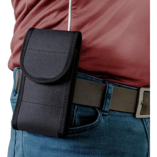 Lederax Universal Canvas Case for iPhone Samsung Huawei Xiaomi Mens Belt Bag for 3.5-6.3" Mobile Phone Pouch Holster