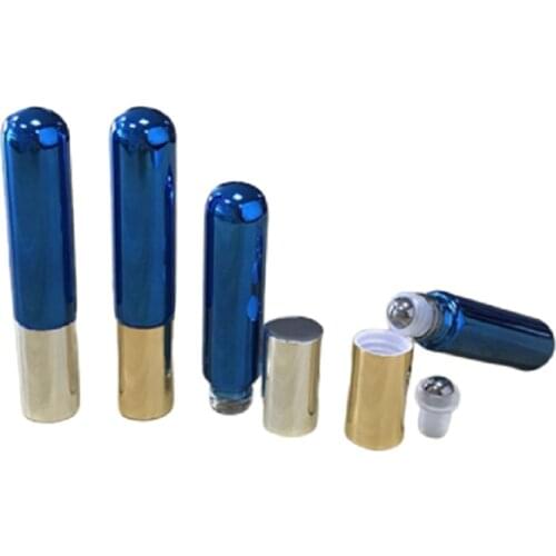 Fashion Roller Ball Bottle 6ml Blue Empty Cosmetic Containers Essential Oil Travel Bottle Refillable Perfume Roll On 25pcs/lot